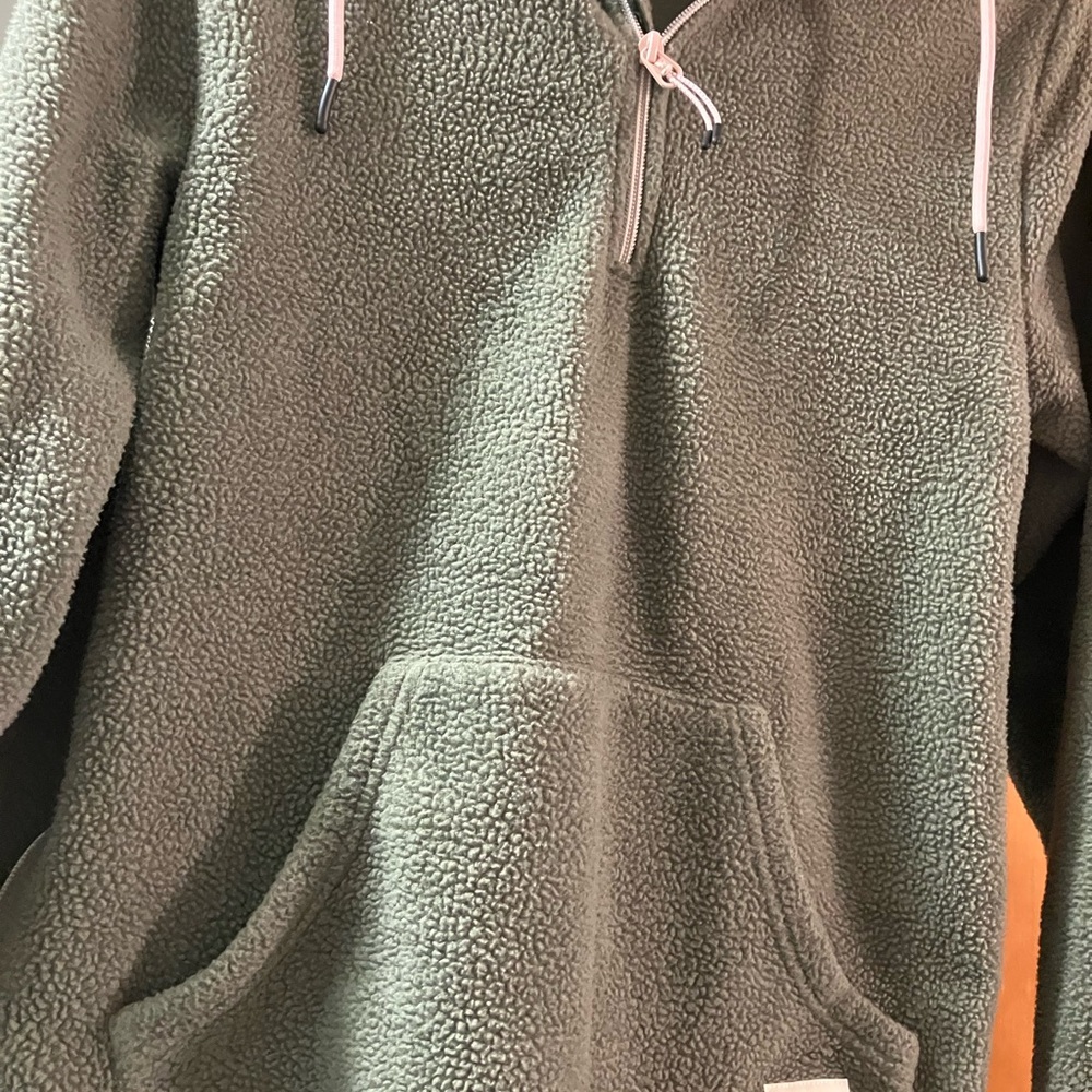 Kari Traa Olive Green Fleece Pullover with Front Pocket Women’s size S